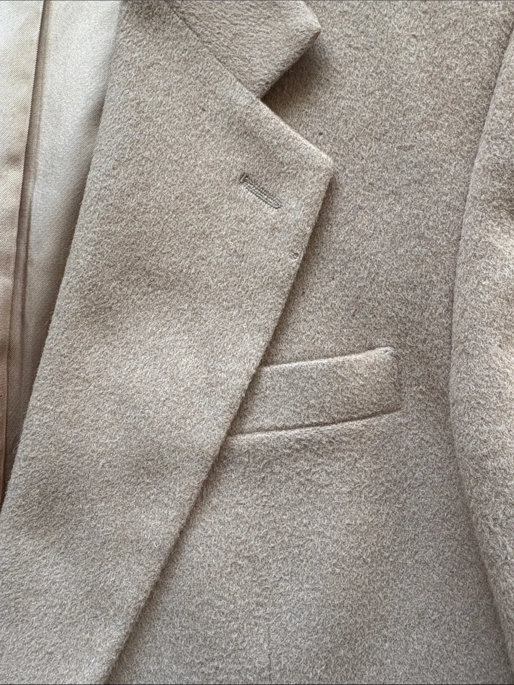 Vintage Camel Hair Beige Tan Sport Coat Overcoat